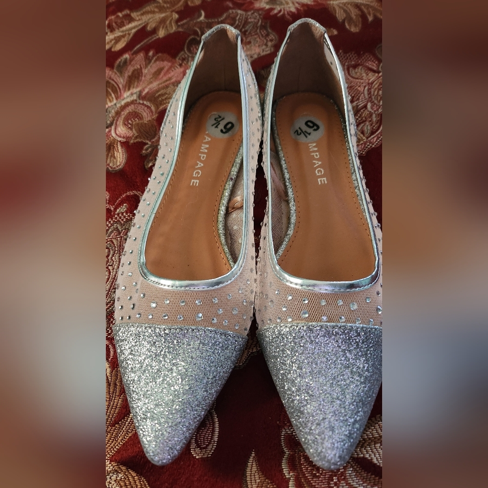 Rampage Silver Rhinestone FLATS - Picture 6 of 7
